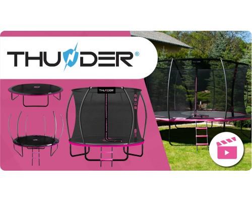 Батут THUNDER INSIDE ULTRA з внутрішньою сіткою 8 футів 244 см чорно-рожевий Батут THUNDER INSIDE ULTRA з внутрішньою сіткою 8 футів 244 см чорно-рожевий