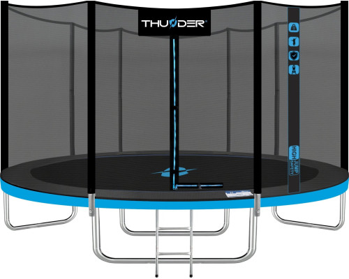 Батут THUNDER OUTSIDE PRO з зовнішньою сіткою 12 футів 366 см чорно-блакитний Батут THUNDER OUTSIDE PRO з зовнішньою сіткою 12 футів 366 см чорно-блакитний