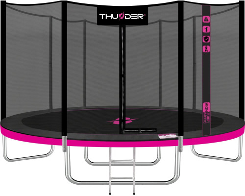 Батут THUNDER OUTSIDE PRO з зовнішньою сіткою 12 футів 366 см чорно-рожевий Батут THUNDER OUTSIDE PRO з зовнішньою сіткою 12 футів 366 см чорно-рожевий