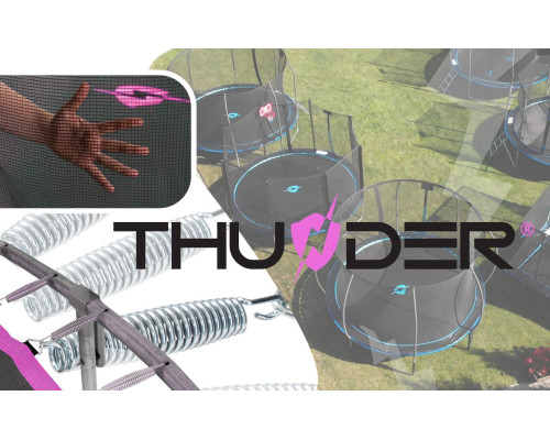 Батут THUNDER OUTSIDE PRO з зовнішньою сіткою 12 футів 366 см чорно-рожевий Батут THUNDER OUTSIDE PRO з зовнішньою сіткою 12 футів 366 см чорно-рожевий