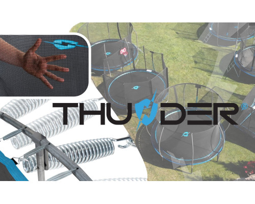Батут THUNDER OUTSIDE PRO з зовнішньою сіткою 6 футів 183 см чорно-блакитний Батут THUNDER OUTSIDE PRO з зовнішньою сіткою 6 футів 183 см чорно-блакитний