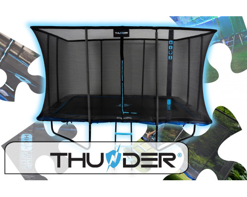 Батут THUNDER OUTSIDE PHENOM з зовнішньою сіткою 8 х 12 футів чорно-блакитний Батут THUNDER OUTSIDE PHENOM з зовнішньою сіткою 8 х 12 футів чорно-блакитний