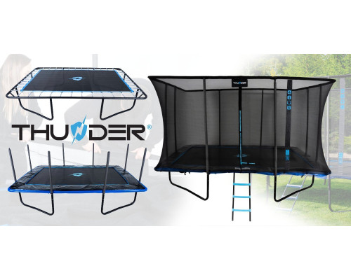 Батут THUNDER OUTSIDE PHENOM з зовнішньою сіткою 8 х 12 футів чорно-блакитний Батут THUNDER OUTSIDE PHENOM з зовнішньою сіткою 8 х 12 футів чорно-блакитний
