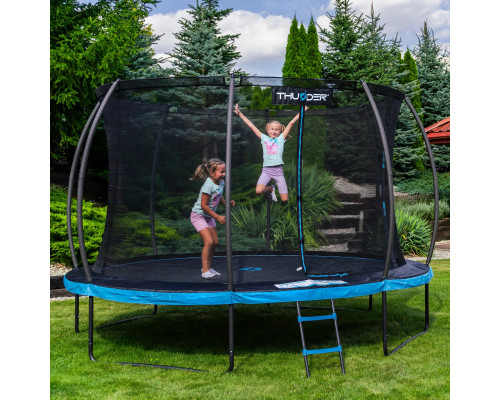 Батут THUNDER INSIDE ULTRA з внутрішньою сіткою 14 футів 427 см чорно-блакитний
