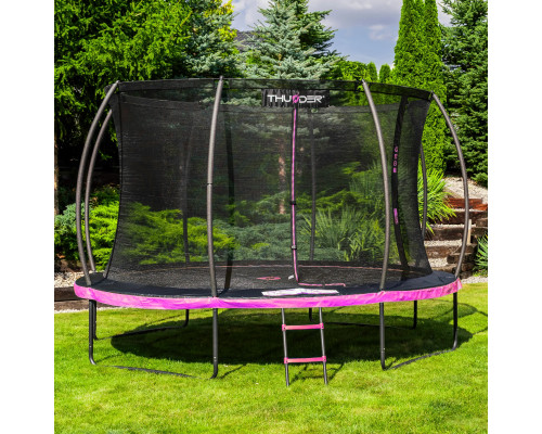Батут THUNDER INSIDE ULTRA з внутрішньою сіткою 14 футів 427 см чорно-рожевий