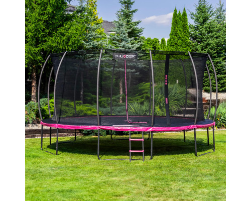 Батут THUNDER INSIDE ULTRA з внутрішньою сіткою 16 футів 488 см чорно-рожевий