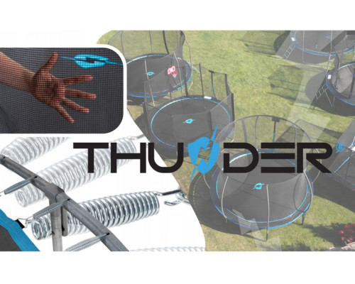 Батут THUNDER INSIDE ELITE з внутрішньою сіткою 6 футів 183 см чорно-блакитний Батут THUNDER INSIDE ELITE з внутрішньою сіткою 6 футів 183 см чорно-блакитний