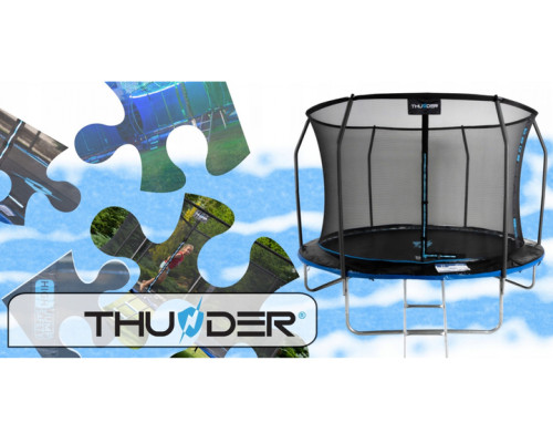 Батут THUNDER INSIDE ELITE з внутрішньою сіткою 6 футів 183 см чорно-блакитний Батут THUNDER INSIDE ELITE з внутрішньою сіткою 6 футів 183 см чорно-блакитний