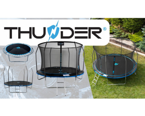 Батут THUNDER INSIDE ELITE з внутрішньою сіткою 6 футів 183 см чорно-блакитний Батут THUNDER INSIDE ELITE з внутрішньою сіткою 6 футів 183 см чорно-блакитний