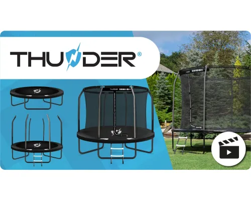 Батут THUNDER INSIDE ELITE з внутрішньою сіткою 8 футів 244 см чорний Батут THUNDER INSIDE ELITE з внутрішньою сіткою 8 футів 244 см чорний