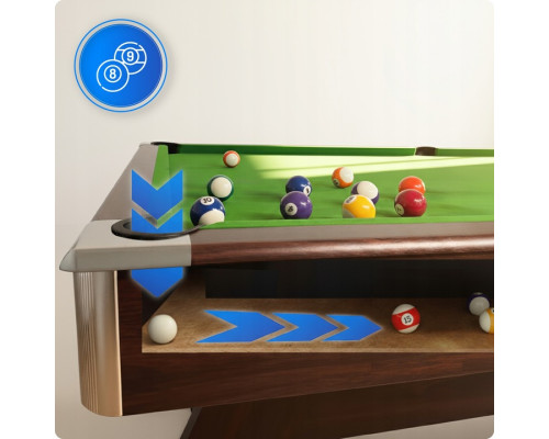 Більярдний стіл THUNDER BOLD-BROWN 7FT, 214 х 122 х 81 см