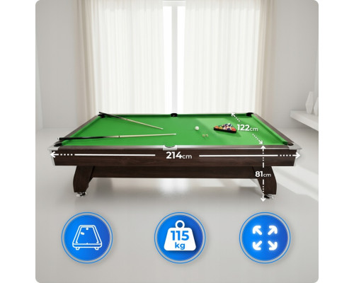 Більярдний стіл THUNDER BOLD-BROWN 7FT, 214 х 122 х 81 см