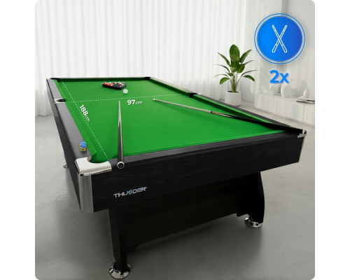 Більярдний стіл THUNDER BOLD-BLACK 7FT, 214 х 122 х 81 см