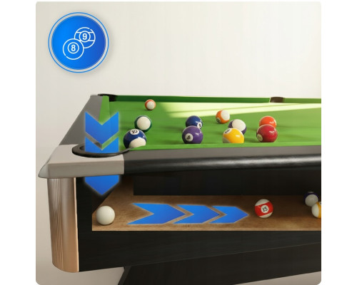 Більярдний стіл THUNDER BOLD-BLACK 9FT, 214 х 122 х 81 см