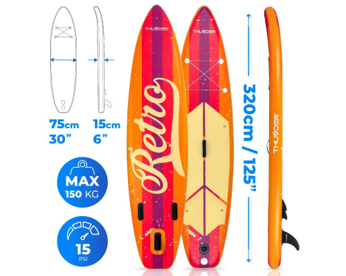 Надувна SUP дошка (Сапборд) THUNDER RETRO 320 Надувна SUP дошка (Сапборд) THUNDER RETRO 320