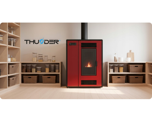 Пелетна піч-камін THUNDER ARIA RED 12 кВт