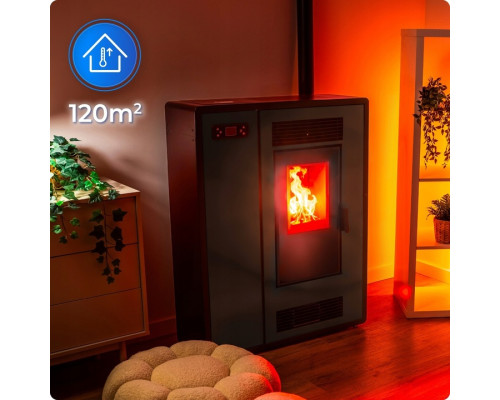 Пелетна піч-камін ARIA BLACK 12 кВт
